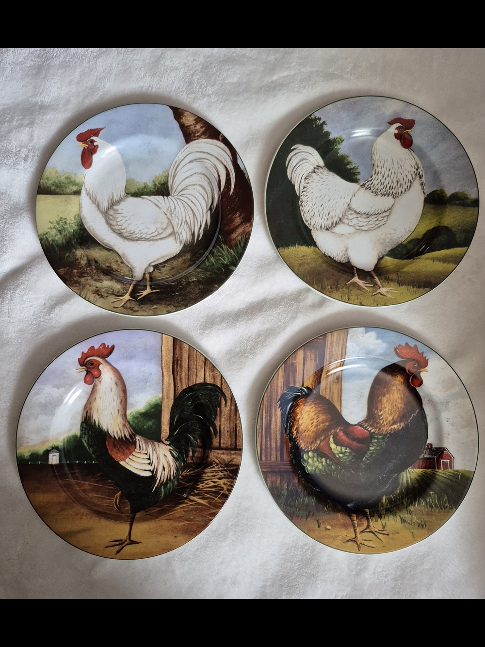 Sakura Rooster "On The Farm" David Carter Brown Collection Plates